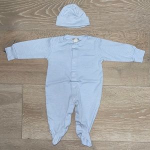 Kissy Kissy Simple Stripes Footie and Hat 3-6 Months